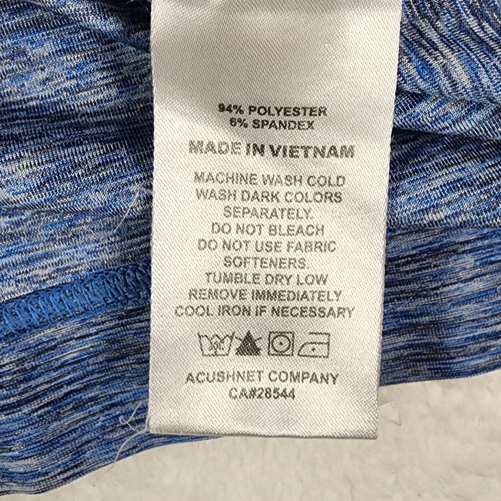 FootJoy Polo Shirt Mens XXL Blue Heathered Golf Performance FJ Logo Short Sleeve - Picture 8 of 12